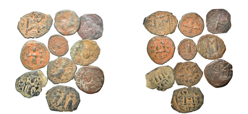 Group lots 10 Byzantine coins. F-VF. As seen, no return.