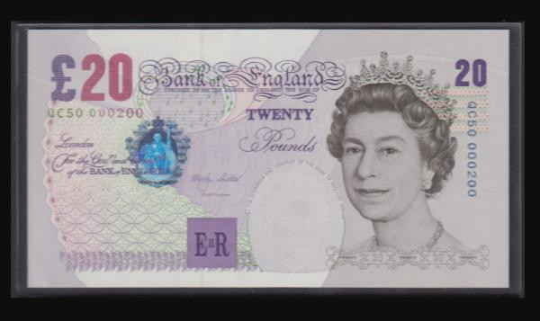 Twenty Pounds Lowther 50th Coronation issue series QC50 000200, only issued in t...