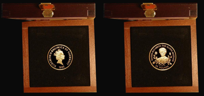 Guernsey &pound;25 Gold 1995 Queen Mother 95th Birthday Gold Proof 7.81 grammes ...