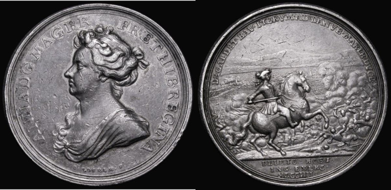 Marlborough Victory at Blenheim 1704 44mm diameter in silver by I. Boskam, Obver...