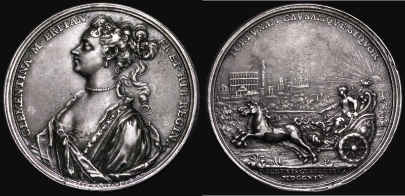 Princess Clementina, Escape From Innsbruck 1719, 48mm diameter in silver by O. H...