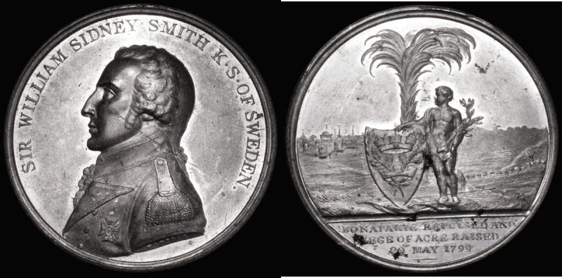 Siege of Acre 1799 49mm diameter in White metal, by J.G. Hancock, Obverse: Bust ...