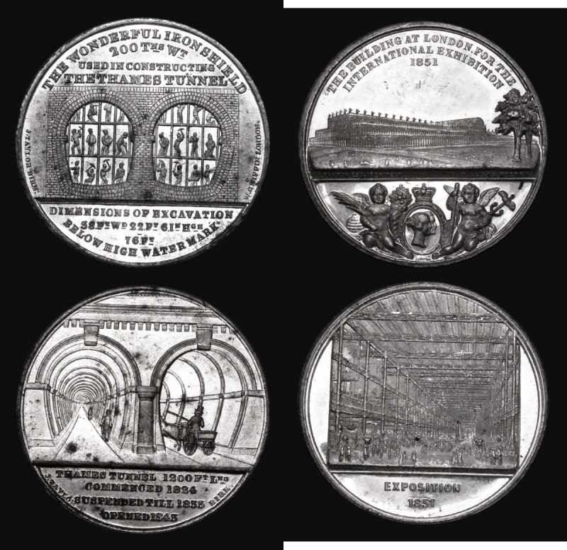 Thames Tunnel Opened 1843 38mm diameter in White Metal by J.Taylor, Birmingham, ...