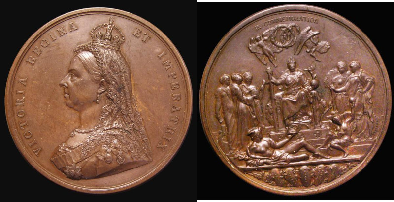 Golden Jubilee of Queen Victoria 1887 77mm diameter in Bronze The official Royal...