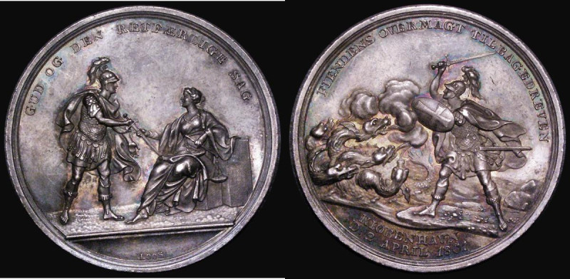 Denmark - Battle of Copenhagen 1801 39mm diameter in silver by Loos, Obverse: Ju...