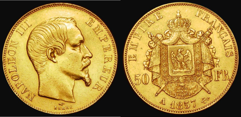 France 50 Francs Gold 1857A, Paris Mint, KM#785.1 GVF
Estimate: GBP 750 - 850