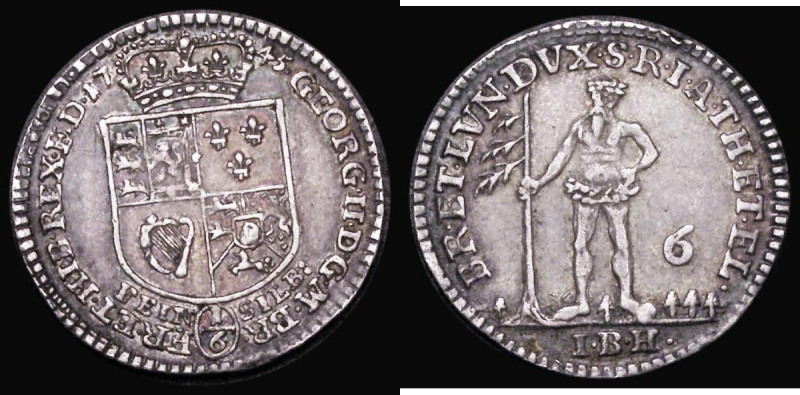 German States - Brunswick-Luneburg-Calenberg-Hanover One Sixth Thaler 1745 IBH K...