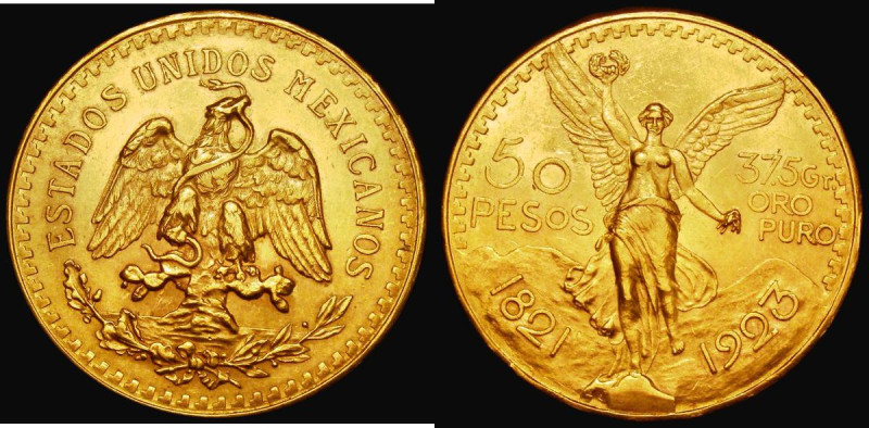 Mexico 50 Pesos Gold 1923 KM#481 EF
Estimate: GBP 1900 - 2400