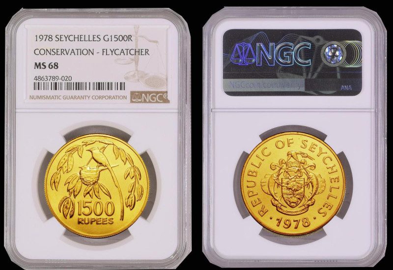 Seychelles 1500 Rupees Gold 1978 World Conservation Series Obverse: Seychelles A...