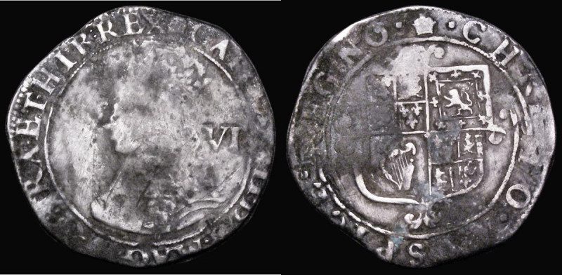 Sixpence Charles II Hammered Coinage, Third issue, with inner circles S.3323 min...