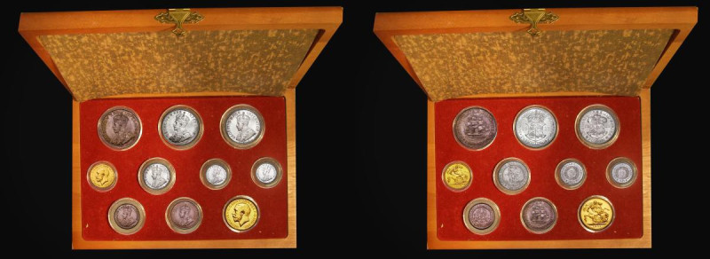 South Africa Proof set 1923 10 coin set Sovereign to Farthing UNC to FDC with so...