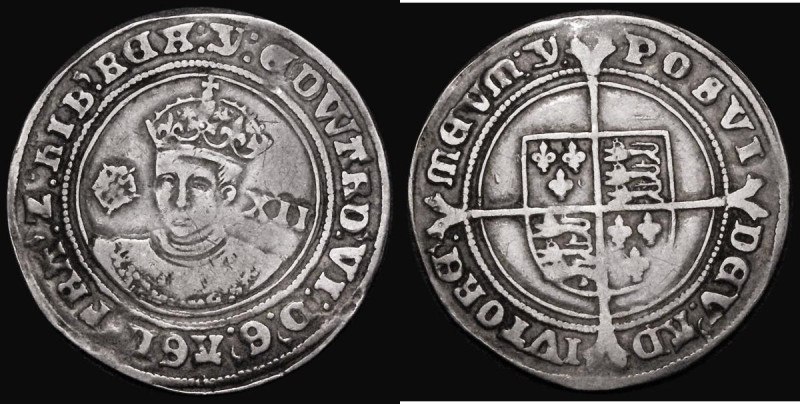 Shilling Edward VI Fine Silver issue (1551-1553) S.2482 mintmark y pleasant Fine...