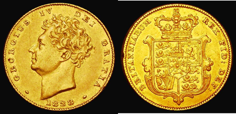 Half Sovereign 1828 Marsh 409, S.3804 About VF/VF with some small scratches and ...