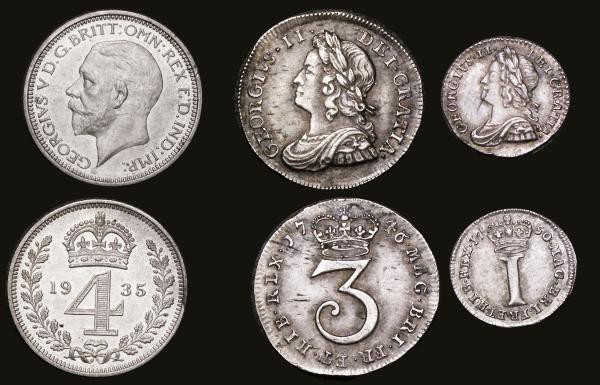 Maundy Odds (3) Fourpence 1935 Robinson 823 UNC, Threepence 1746 6 over 3 ESC 20...