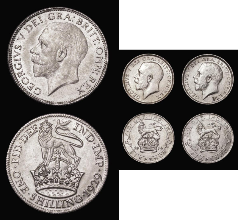 Shillings and Sixpences (3) Shilling 1929 ESC 1442, Bull 3835 UNC with subdued l...