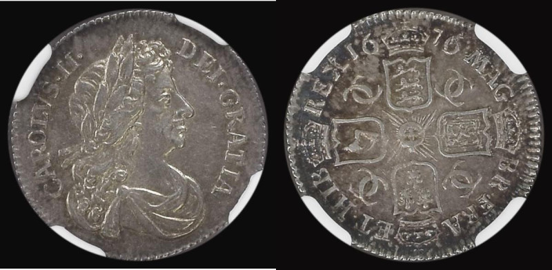 Sixpence 1676 6 over 5 ESC 1515A, Bull 570 with an attractive and colourful tone...