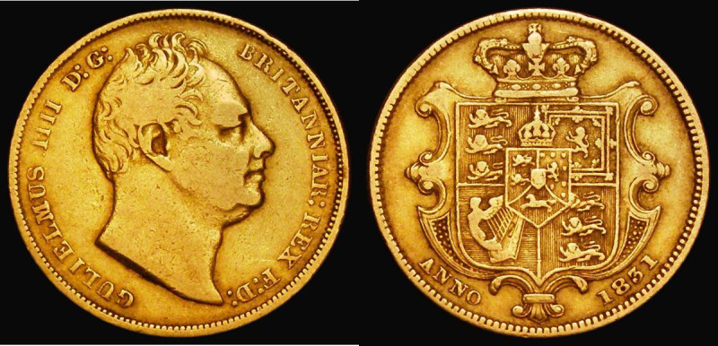 Sovereign 1831 First Bust, WW incuse with no stops, Marsh 16A, S.3829A, Fine an ...