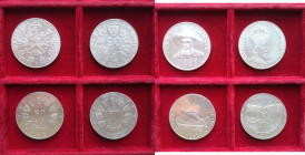 Lotti e Confezioni. Austria. Lotto di 4 pezzi. 50 Scellini 1959, 1963, 1964, 1965. Ag. Mediamente SPL. (3223)