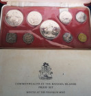 Lotti e Confezioni. Bahamas. Elisabetta II. 1952-2022. Set Coin 1973. 9 pezzi. 4 Monete in Argento. Proof. Confezione in buone condizioni. (6523)