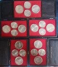 Lotti e Confezioni. Canada. Elisabetta II. 1952-2022. Lotto di 5 prestigiosi cofanetti Abaphil contenenti ognuno 4 monete, 2 da 10 Dollari e 2 da 5 Do...