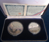Lotti e Confezioni. Corea del Sud. Set Coin. 10000 e 5000 Won 1988 Olimpiade di Seul. Ag. Proof. Scatolino esterno danneggiato. (6523)