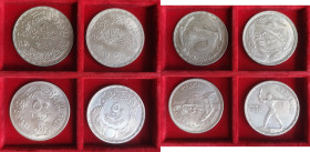 Lotti e Confezioni. Lotto di 4 Pezzi. Egitto. 50 Piastre 1956, 1964, 1 Pound 1968, 1973. Ag. Mediamente SPL+. (5123)