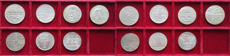 Lotti e Confezioni. Finlandia. Lotto di 7 pezzi. 25 Markaa 1979, 10 Markaa 1967,...