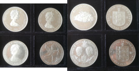 Lotti e Confezioni. Guersney. Lotto di 4 pezzi. 25 Pence 1972, 1977, 1978, 1981. Ag. qFDC-Proof. (7823)