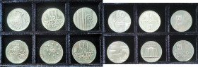 Lotti e Confezioni. Israele. Lotto di 6 pezzi. 10 Lirot 1969, 1970, 1971 3 pz., 1972. Ag. Proof-qFDC. (7823)