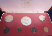 Lotti e Confezioni. Liberia. Set Coin 1975. 7 pezzi. Con Argento. Proof. Confezione buone condizioni. (6523)