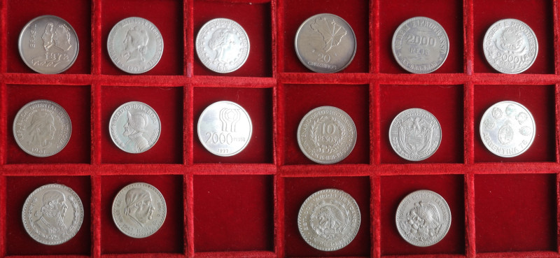 Lotti e Confezioni. Lotto di 8 Pezzi. Argentina. 2000 Pesos 1977. Brasile. 2000 ...