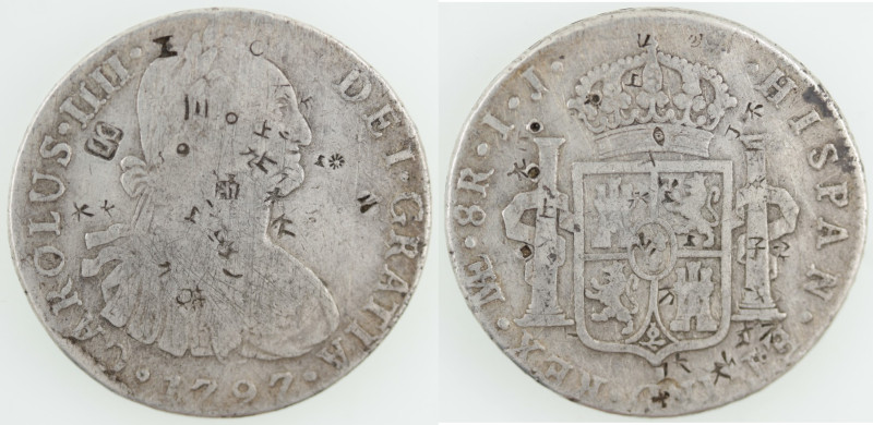 Monete Estere. Peru'. Carlo IV. 1788-1808. 8 Reales 1797 IJ. Ag. KM# 97. Chop-Ma...