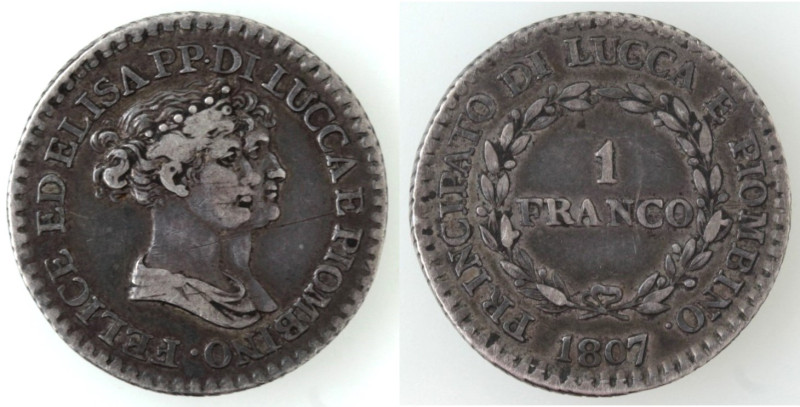 Zecche Italiane. Lucca e Piombino. Elisa Bonaparte e Felice Baciocchi. 1805-1814...