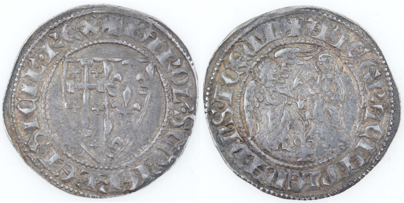 Zecche Italiane. Napoli. Carlo II d'Angiò. 1285-1309. Saluto. Ag. MIR 23. Peso g...