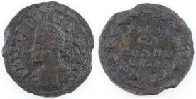 Zecche Italiane. Napoli. Filippo IV. 1621-1665. Pubblica 1622. Ae. Mag. 43/3 Questo esemplare. Peso 16,20 gr. Diametro mm. 33,50. SPL/qSPL. Esemplare ...