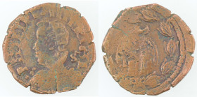 Zecche Italiane. Napoli. Filippo IV. 1621-1665. Tornese 1631. Ae. Mag. 103. Peso gr. 5,01. Diametro mm. 24. qBB. Spatinata. R.