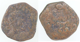 Zecche Italiane. Napoli. Filippo IV. 1621-1665. Tre Cavalli. 1629. Ae. Mag. 127. Peso gr. 3,10. Diametro mm. 20. MB. RRRRR.