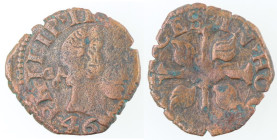 Zecche Italiane. Napoli. Filippo IV. 1621-1665. Tre Cavalli GAC. 1646. Ae. Mag. 136. Peso gr. 2,00. Diametro mm. 19. MB+. Senza Patina. RRR.
