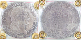 Zecche Italiane. Napoli. Ferdinando IV. 1759-1799. Piastra 1795. Ag. Mag. 257a. Diametro mm. 40. SPL/qFDC. Patina. Perizia Antonio Rennella. RR.