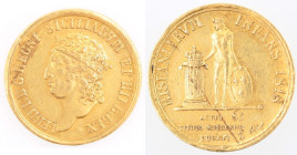Zecche Italiane. Napoli. Ferdinando I. 1816-1825. 3 Ducati 1818. Au. Mag. 441. Peso gr. 3,83. Diametro mm. 18. BB+. Graffio al rovescio. NC. (7723)