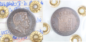 Zecche Italiane. Napoli. Ferdinando II. 1830-1859. Tarì 1856. Ag. Mag. 621. SPL/SPL+. Ultime due cifre della data ribattute. Perizia Ruggero Lupo.