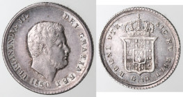 Zecche Italiane. Napoli. Ferdinando II. 1830-1859. Carlino 1850. Ag. Mag. 648. Peso gr. 2,33. Diametro mm. 19. qFDC. RR. (2320)