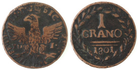 Zecche Italiane. Palermo. Ferdinando III. 1759-1816. Grano 1801. Ae. Gig. 124. Peso gr. 3,33. qBB. NC. (1023)