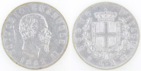 Casa Savoia. Vittorio Emanuele II. 1861-1878. 2 Lire 1863 Stemma Napoli. Ag. Gig.56. Peso gr. 10,00. BB+. (7023)