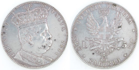 Casa Savoia. Umberto I. 1878-1900. Colonia Eritrea. 5 Lire o Tallero 1891. Ag. Gig. 1. Peso gr. 27,92. Diametro mm. 40. BB. Piccole macchie. R. (8023)