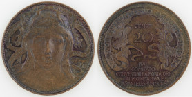 Casa Savoia. Vittorio Emanuele III. 1900-1943. Buono da 20 Centesimi 1906. Ae. Gig.2. Peso gr. 9,31. SPL. (423)