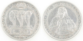 San Marino. Vecchia Monetazione. 20 Lire 1933. Ag. Gig. 4. Peso gr. 14,99. Diametro mm. 35. SPL+. (4423)