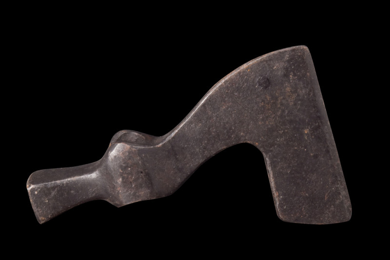 MEDIEVAL IRON BATTLE AXE

 Ca. 1200-1500 AD
 An iron axe head displaying an u...