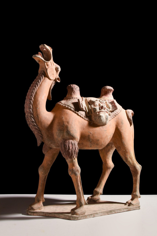 CHINESE TANG DYNASTY TERRACOTTA CAMEL - TL TESTED

 Ca. 618-907 AD
 This uniq...