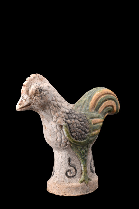 CHINESE MING DYNASTY TERRACOTTA GLAZED ROOSTER

 Ca. 1368-1644 AD or later 
 ...